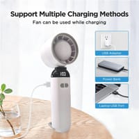 Portable Folding Turbo Fan 100-Speed Mini Handheld Rechargeable Trending Fan with LED Display & Long Battery Life_img_8