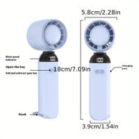 Portable Folding Turbo Fan 100-Speed Mini Handheld Rechargeable Trending Fan with LED Display & Long Battery Life_img_6