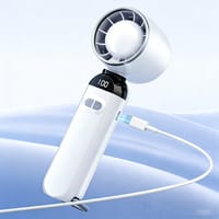 Portable Folding Turbo Fan 100-Speed Mini Handheld Rechargeable Trending Fan with LED Display & Long Battery Life_img_7