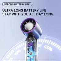 Portable Folding Turbo Fan 100-Speed Mini Handheld Rechargeable Trending Fan with LED Display & Long Battery Life_img_9