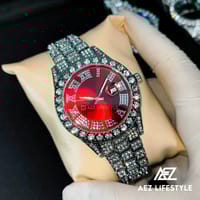 Full Iced Hip Hop Watch Red Dial_img_0
