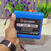 12.8V 30Ah LiFePO4 Battery Pack | 4S2P | 100A BMS | XT60 & Battery Level_img_1