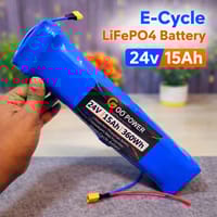 E-Cycle Battery 24V 15Ah LiFePO4 Battery Pack 32140 Cell 8S 30A BMS XT60_img_0