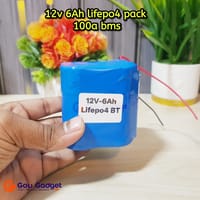 12V 6Ah LiFePO4 Battery Pack 4S 32700 6000mAh Cells with 100A BMS High Current Backup Battery_img_0