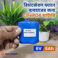 6V 6Ah LiFePO4 Battery Pack 32700 Cells 2S with 10A BMS for Rechargeable Fan_img_1