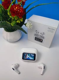 Airpods A9 Pro Earbuds TWS In-Ear Earbuds ANC/ENC Wireless Earphones LED Touch Screen Display Noise Cancelling LED Alarm Clock_img_2