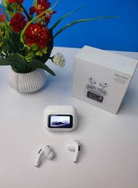 Airpods A9 Pro Earbuds TWS In-Ear Earbuds ANC/ENC Wireless Earphones LED Touch Screen Display Noise Cancelling LED Alarm Clock_img_3