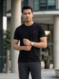 EB02 Classic Fit Black RL Embroidery Tshirt_img_0