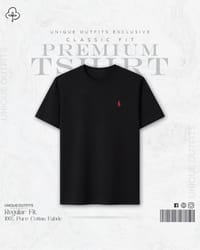 EB02 Classic Fit Black RL Embroidery Tshirt_img_1