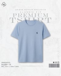 EB07 Classic Fit Sky Blue RL Embroidery Tshirt_img_1