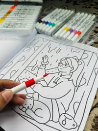 24 Acrylic Brush Pen + One Book (Combo)_img_2