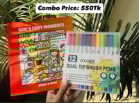 12 Dual Tip Brush Pen + One Book (Combo)_img_0