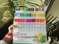60 Dual Tip Brush Pen + One Book (Combo)_img_1