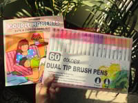 60 Dual Tip Brush Pen + One Book (Combo)_img_5