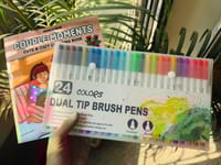 24 Dual Tip Brush Pen + One Book (Combo)_img_3