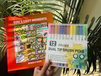 12 Dual Tip Brush Pen + One Book (Combo)_img_6