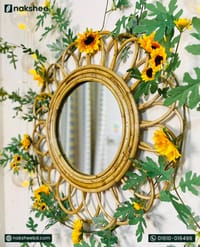 Rattan Frame Mirror + Sunflower_img_0
