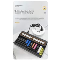 12-Slot Smart Universal Battery Charger with LCD Display – For 18650, AA, AAA NiMH & Li-ion Batteries S0216_img_2