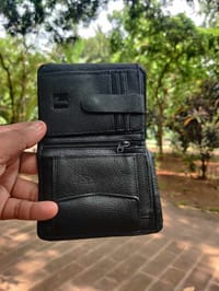 100% Original Premium Leather wallet Black & Chocolate_img_7