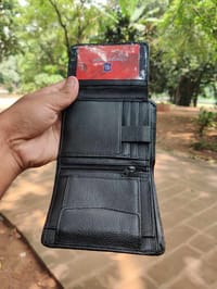 100% Original Premium Leather wallet Black & Chocolate_img_8