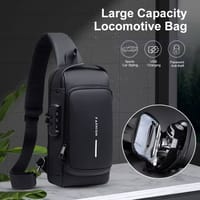 Men Anti-theft crossbody bag with USB charging (Black shape)_img_2