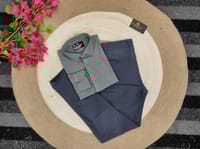 Deep ash shirt with Nevy formal pant combo_img_0