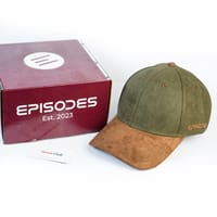 Episodes Olive Solid Contrast Suede Cap_img_4