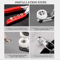 Snap Button Tools Press Studs Pliers Tool 9.5mm Snap Fasteners Tool Kit Hollow and Solid Metal Prong Snaps Buttons Clothing Leather Crafting Sewing Access Baby clothes button DIY Clothes installation Tool_img_5