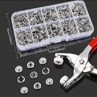 Snap Button Tools Press Studs Pliers Tool 9.5mm Snap Fasteners Tool Kit Hollow and Solid Metal Prong Snaps Buttons Clothing Leather Crafting Sewing Access Baby clothes button DIY Clothes installation Tool_img_1