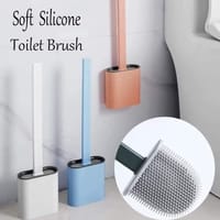 toilet cleaning brush Water leak proof with silicone base toilet flat head flexible soft with quick drying holder set - Minimalistic Sophistication Original Chinese Silicon commode brush_img_5