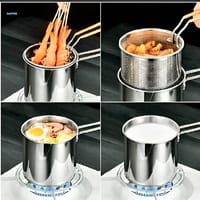 Deep Frying Pot Orginal Stainless Steel Kitchen Fryer With Strainer Tempura Fryer Pan Chicken Fried Chicken Cooking Tools_img_4