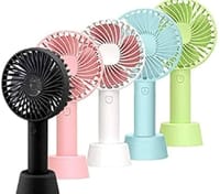 Mini USB Handheld Fan Portable Rechargeable Battery Operated Cooling Desktop with Base 3 Modes for Home Office Travel Outdoor_img_1