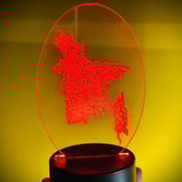Acrylic  Night Led Lamp With Base (Arabic Calligraphy Bangladesh Map)_img_0