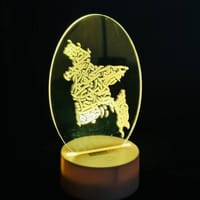 Acrylic  Night Led Lamp With Base (Arabic Calligraphy Bangladesh Map)_img_1