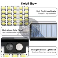 💥Auoyo Solar Wall Light Solar Outdoor Lighting LED Motion Sensor Solar Light 270° Wide Angle Lamp Automatic Light IP65 Waterproof Garden Light for Yard Garden Deck Pathway Porch_img_6