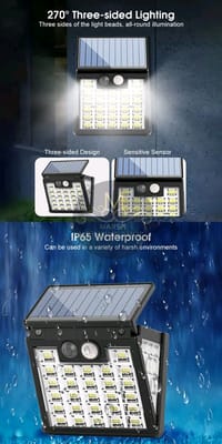 💥Auoyo Solar Wall Light Solar Outdoor Lighting LED Motion Sensor Solar Light 270° Wide Angle Lamp Automatic Light IP65 Waterproof Garden Light for Yard Garden Deck Pathway Porch_img_12