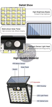 💥Auoyo Solar Wall Light Solar Outdoor Lighting LED Motion Sensor Solar Light 270° Wide Angle Lamp Automatic Light IP65 Waterproof Garden Light for Yard Garden Deck Pathway Porch_img_10