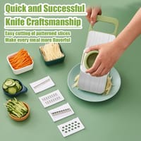 5-in-1 Multifunctional Vegetable Cutter & Slicer – Stainless Steel Blades_img_1