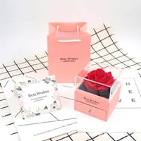 Projection Necklace Set With Rose Gift Box 100 Languages I Love You Heart Pendant Jewelry_img_1