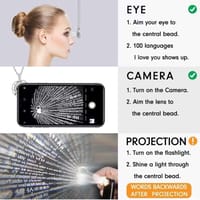 Projection Necklace Set With Rose Gift Box 100 Languages I Love You Heart Pendant Jewelry_img_5