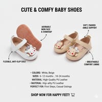 Baby Girls Monkey Soft PU Leather Shoes (6 - 24 months) for yours BABUU_img_3