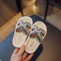 Baby Girls Summer Rhinestone Pearl Oxford Slippers Beach Sandal (18 months to 3 years)_img_1