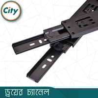 ১ জোড়া ড্রয়ার চ্যানেল বল বিয়ারিং স্লাইডার কালো ৩ পার্ট Drawer Channel_img_4
