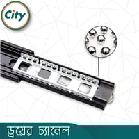 ১ জোড়া ড্রয়ার চ্যানেল বল বিয়ারিং স্লাইডার কালো ৩ পার্ট Drawer Channel_img_5