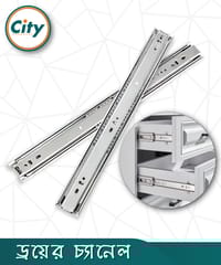 ১ জোড়া স্টেইনলেস স্টিলের ড্রয়ার চ্যানেল বল বিয়ারিং স্লাইডার বিভিন্ন সাইজের ৩ পার্ট Drawer Channel_img_0