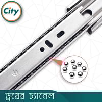 ১ জোড়া স্টেইনলেস স্টিলের ড্রয়ার চ্যানেল বল বিয়ারিং স্লাইডার বিভিন্ন সাইজের ৩ পার্ট Drawer Channel_img_5