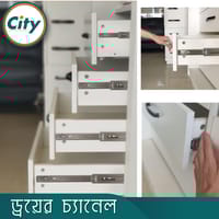 ১ জোড়া স্টেইনলেস স্টিলের ড্রয়ার চ্যানেল বল বিয়ারিং স্লাইডার বিভিন্ন সাইজের ৩ পার্ট Drawer Channel_img_6