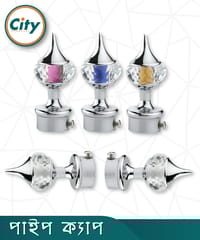 ১ জোড়া (২ পিস) সিপি পালিশ করা ক্রিস্টাল মিনার পর্দার পাইপ কভার পাইপ ক্যাপ ১ ইঞ্চি পাইপের জন্য পর্দা সজ্জা মিনার_img_0