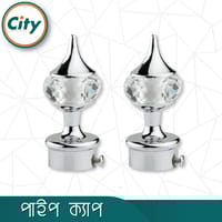 ১ জোড়া (২ পিস) সিপি পালিশ করা ক্রিস্টাল মিনার পর্দার পাইপ কভার পাইপ ক্যাপ ১ ইঞ্চি পাইপের জন্য পর্দা সজ্জা মিনার_img_2