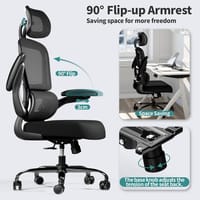 Ergonomic Mesh Office Chair with Lumbar Support & Adjustable Headrest – Black_img_2